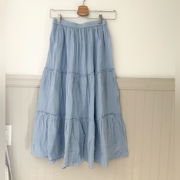 Two Twenty Dresses & Skirts - Vintage Two-Twenty Collection Chic Light Blue Tiered Maxi Skirt